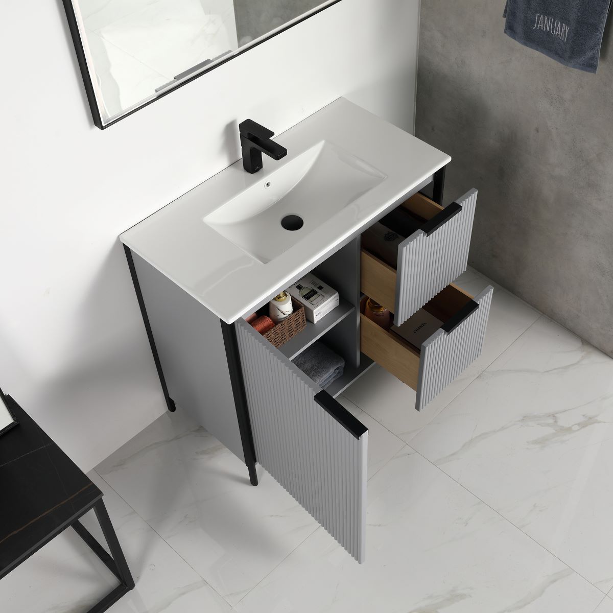 Zurich 36″ Metal Gray Vanity