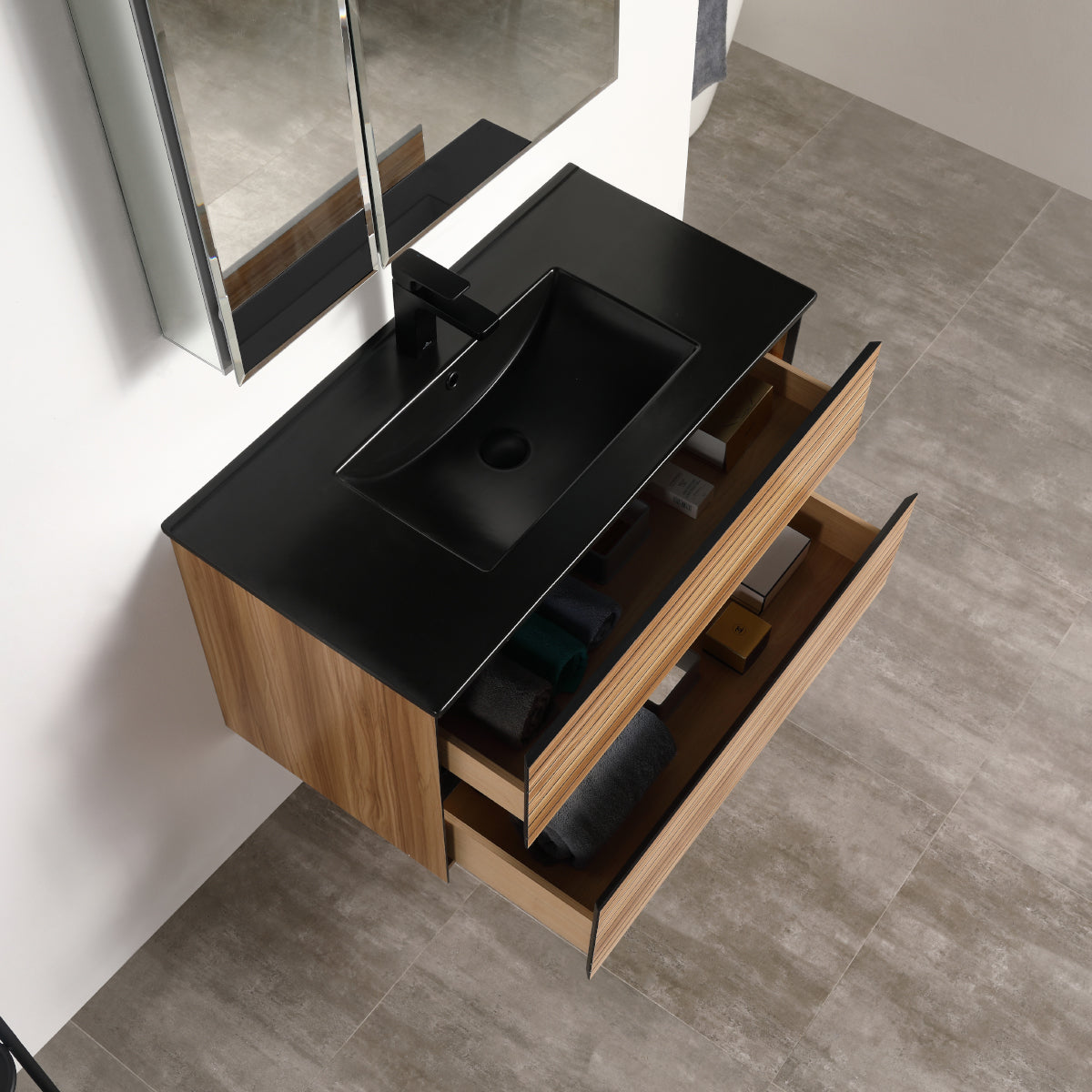 Annecy Maple Strip 36″ Vanity with Acrylic Top-Mount Basin