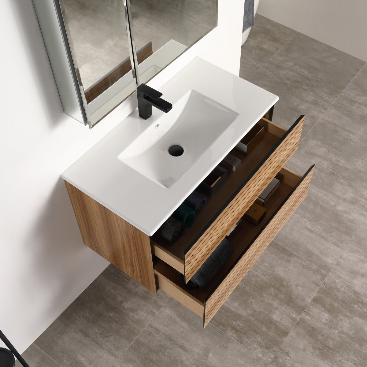 Annecy Maple Strip 36″ Vanity with Acrylic Top-Mount Basin