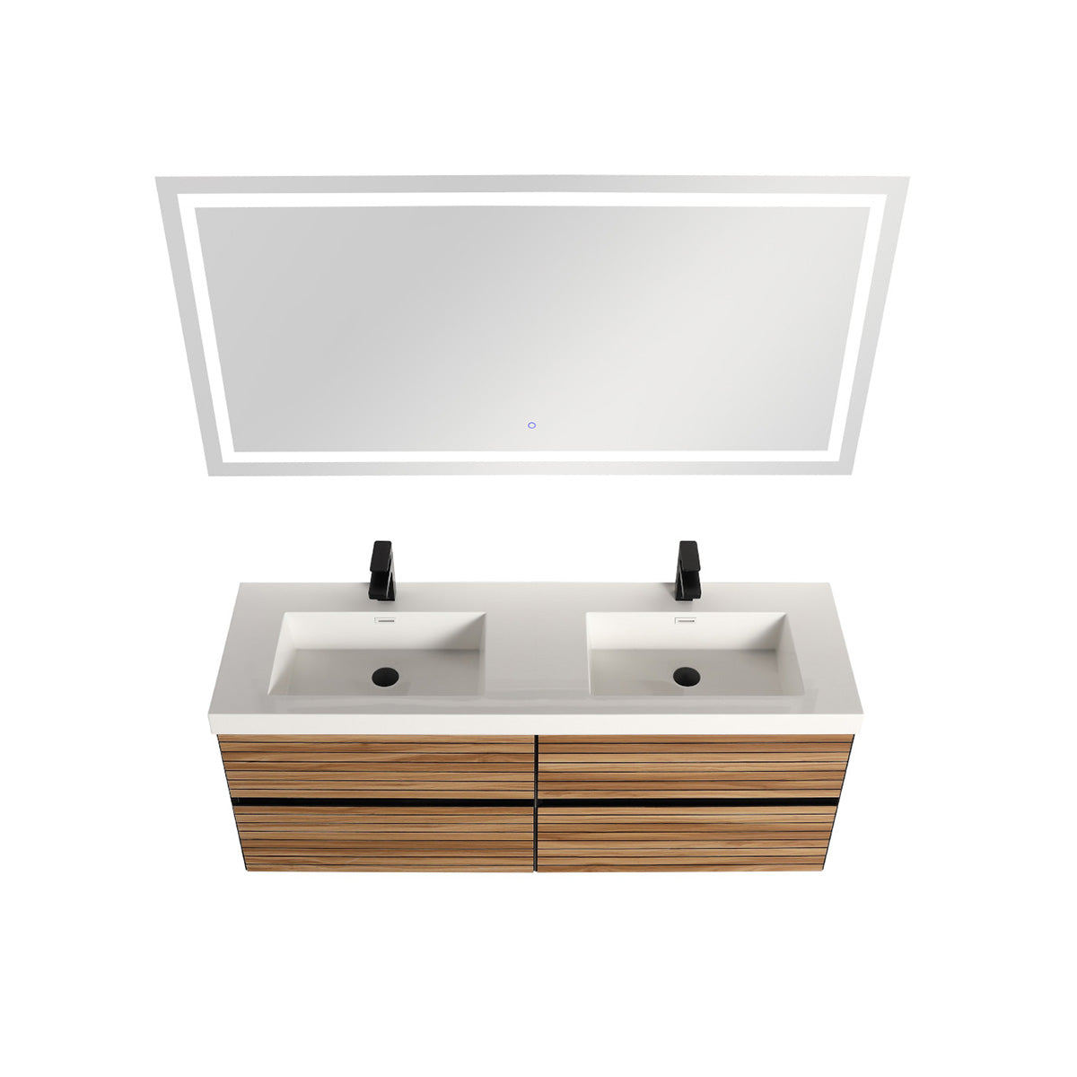 Annecy Maple Strip 48″ Vanity with Acrylic Top-Mount Basin