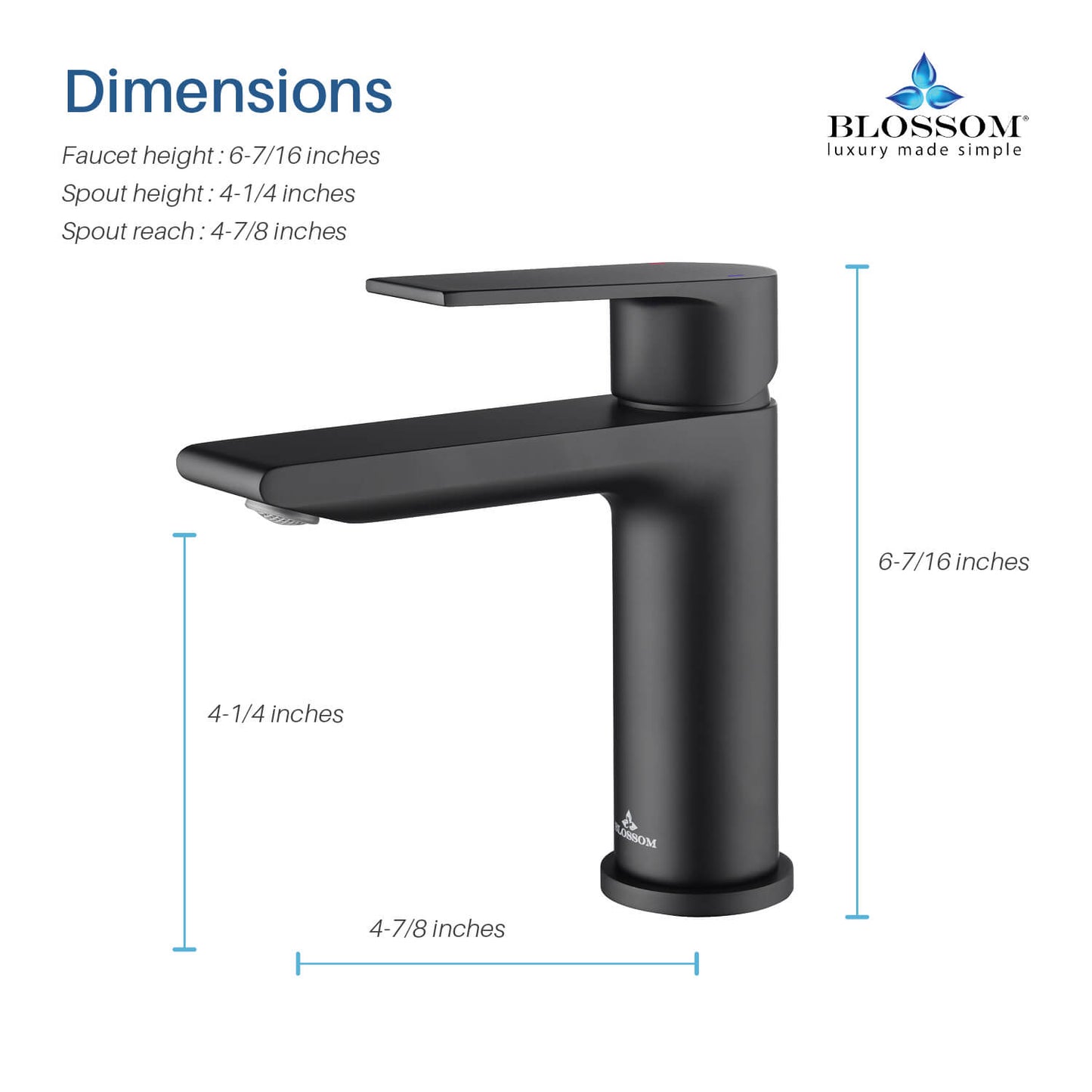 Single Handle Lavatory Faucet – Matte Black - F01 102