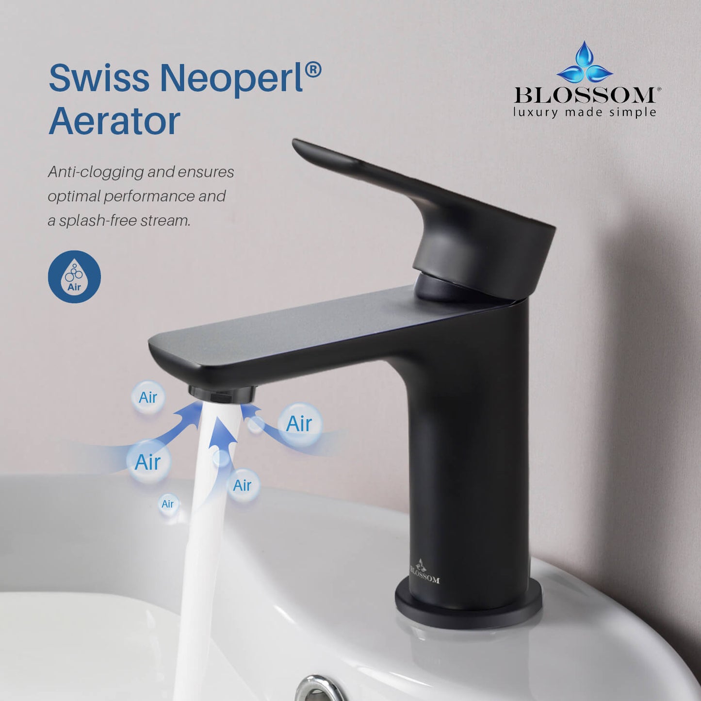 Single Handle Lavatory Faucet – Matte Black - F01 120