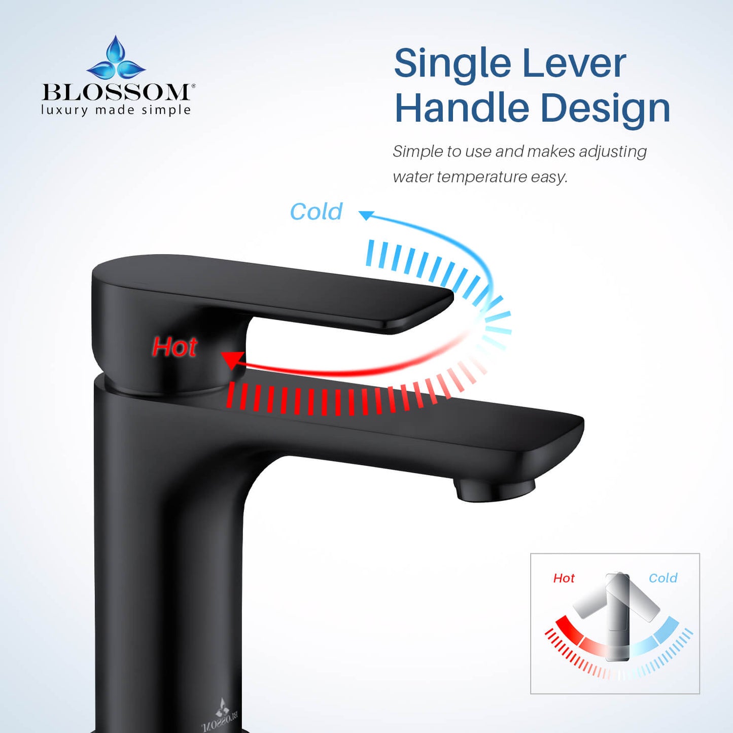 Single Handle Lavatory Faucet – Matte Black - F01 120