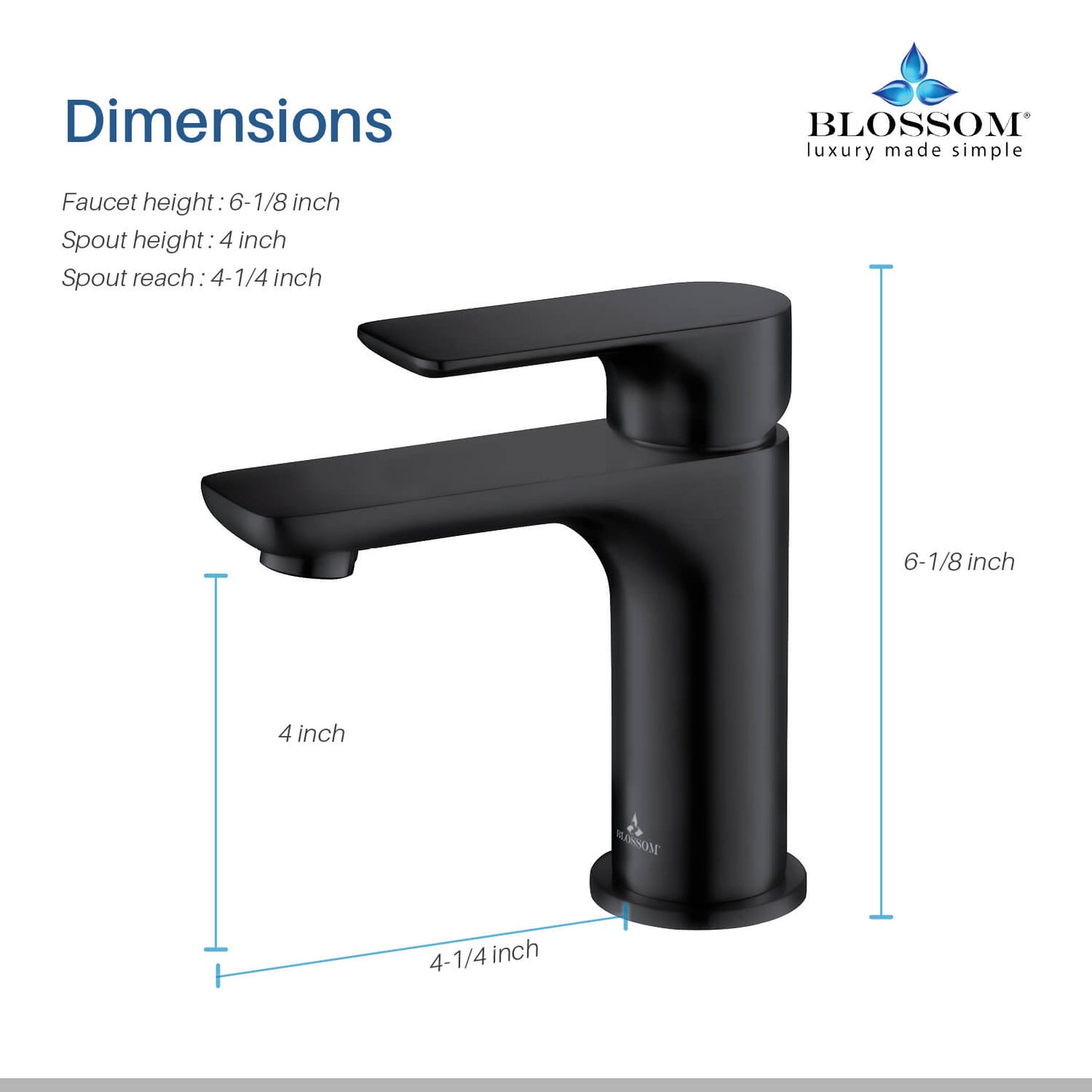 Single Handle Lavatory Faucet – Matte Black - F01 120