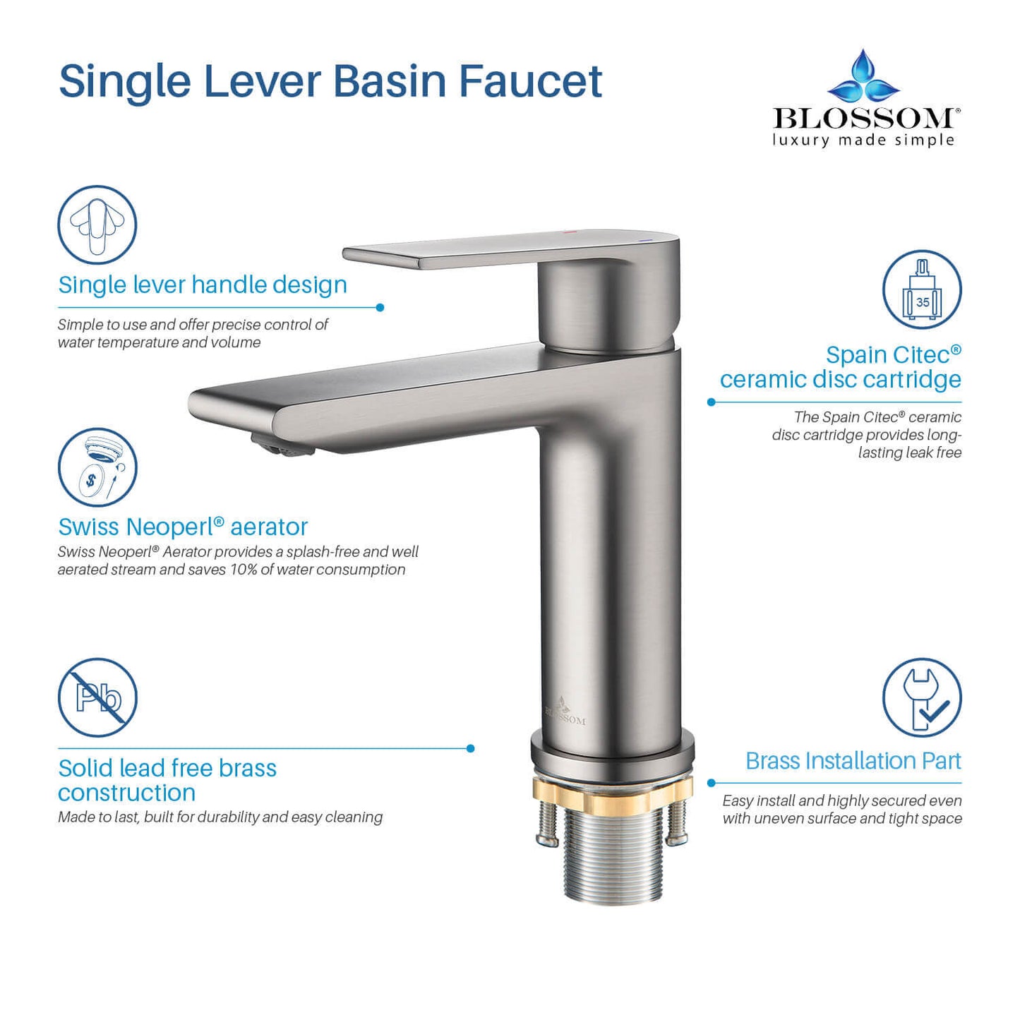 Single Handle Lavatory Faucet – Brush Nickle - F01 102