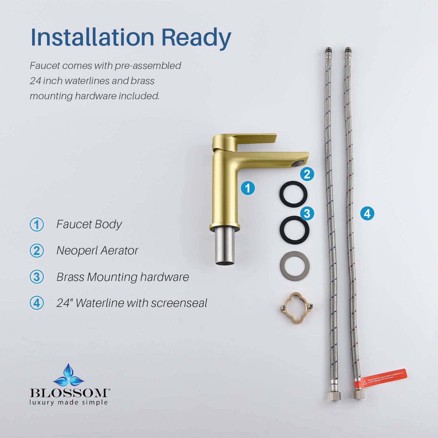 Single Handle Lavatory Faucet – Brush Gold - F01 102