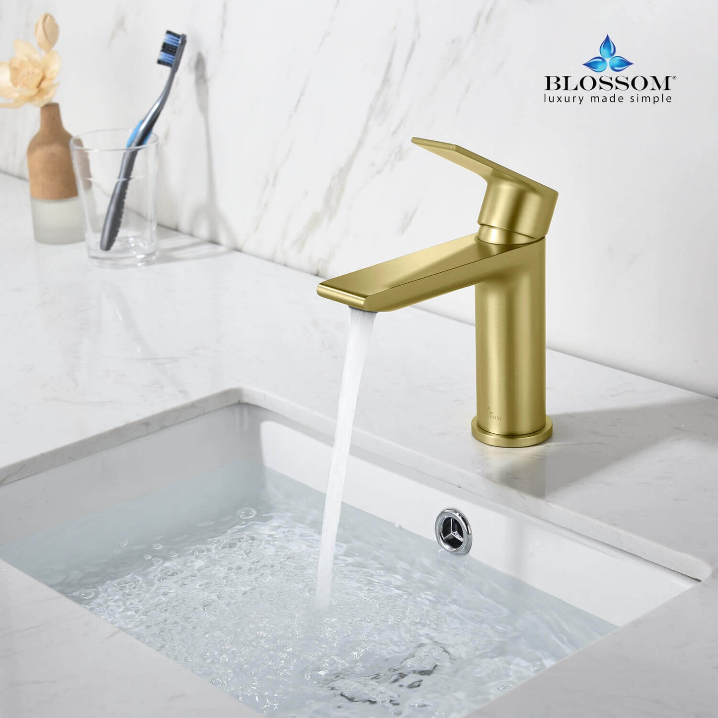 Single Handle Lavatory Faucet – Brush Gold - F01 102