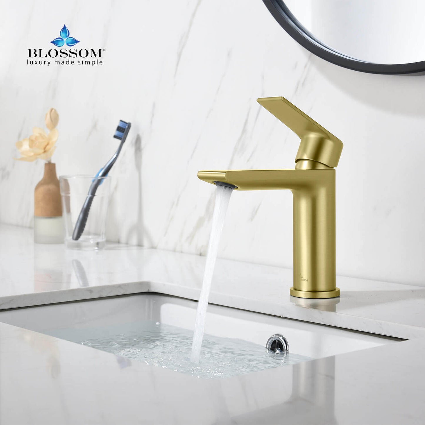 Single Handle Lavatory Faucet – Brush Gold - F01 102