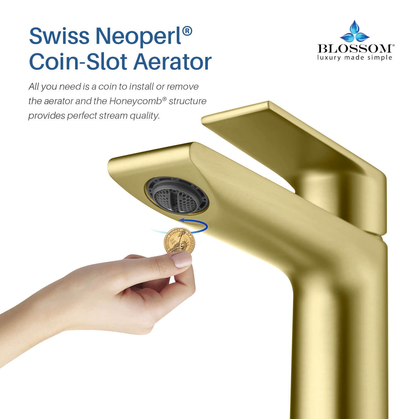 Single Handle Lavatory Faucet – Brush Gold - F01 102