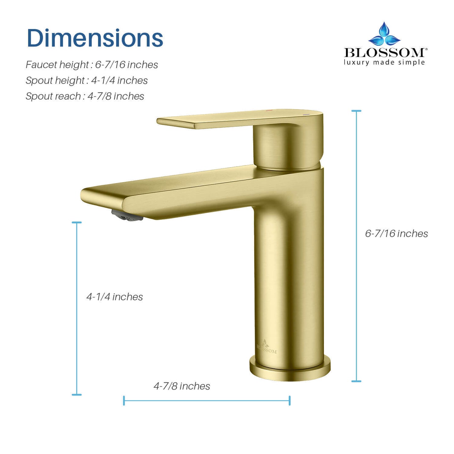 Single Handle Lavatory Faucet – Brush Gold - F01 102