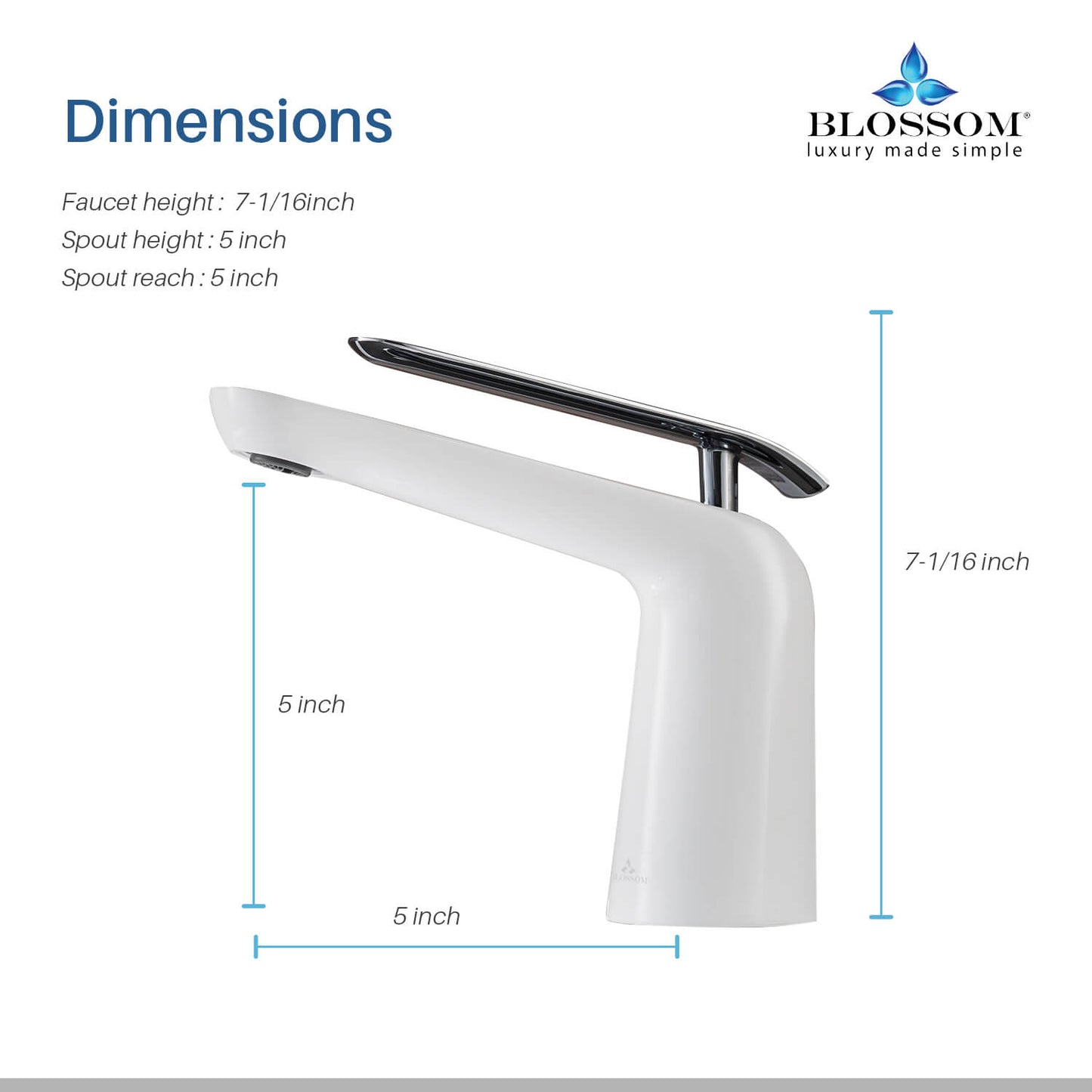 Single Handle Lavatory Faucet – Chrome White - F01 106