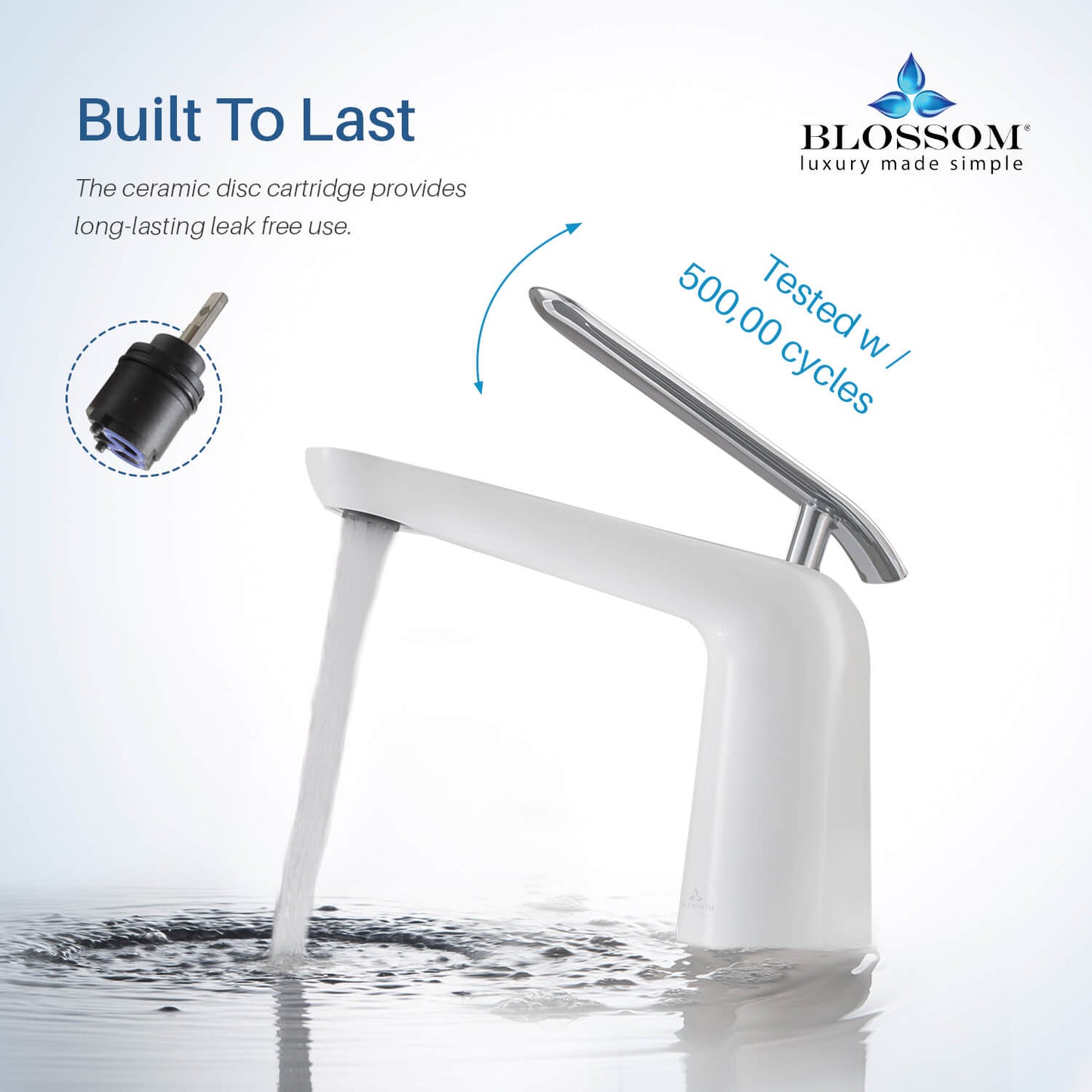 Single Handle Lavatory Faucet – Chrome White - F01 106
