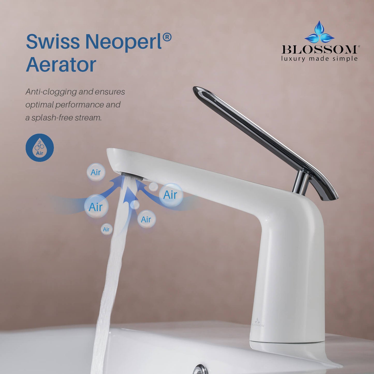 Single Handle Lavatory Faucet – Chrome White - F01 106