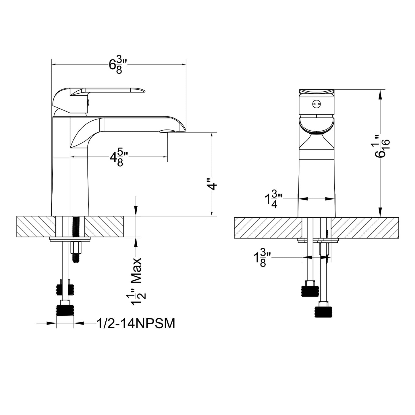 Single Handle Lavatory Faucet – Brush Nickel - F01 111