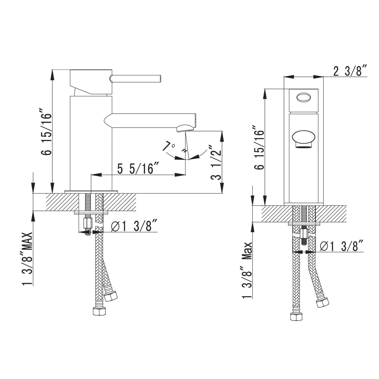 Single Handle Lavatory Faucet – Brush Nickle - F01 113