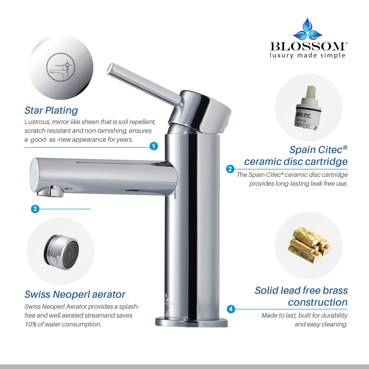 Single Handle Lavatory Faucet – Chrome - F01 116