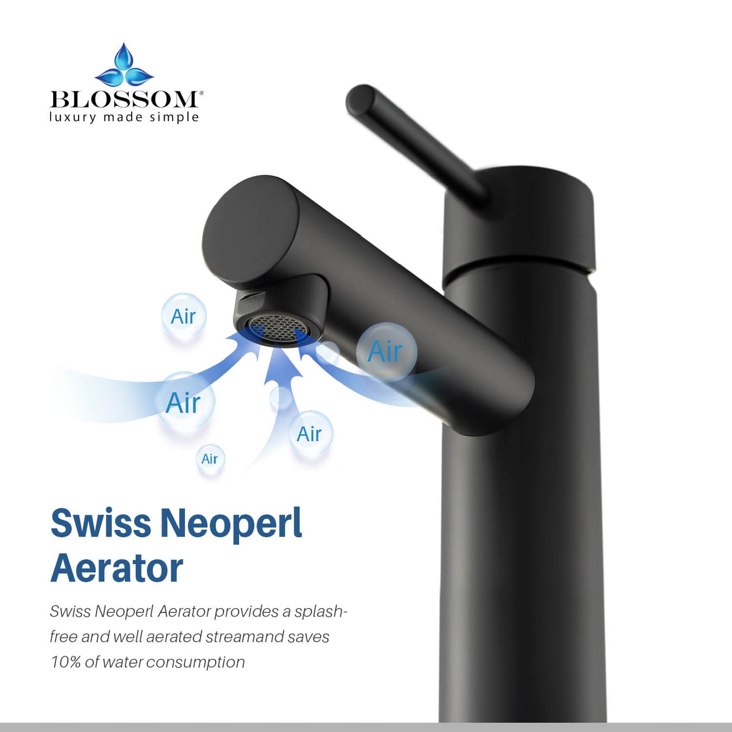 Single Handle Lavatory Faucet – Matte Black - F01 116