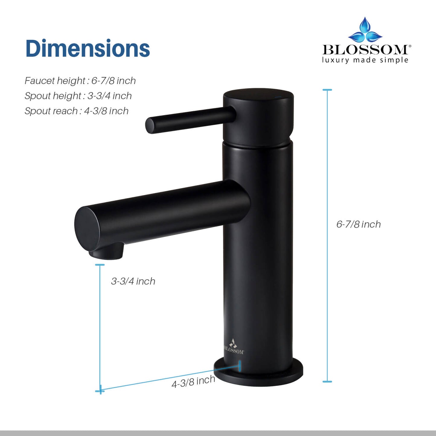 Single Handle Lavatory Faucet – Matte Black - F01 116