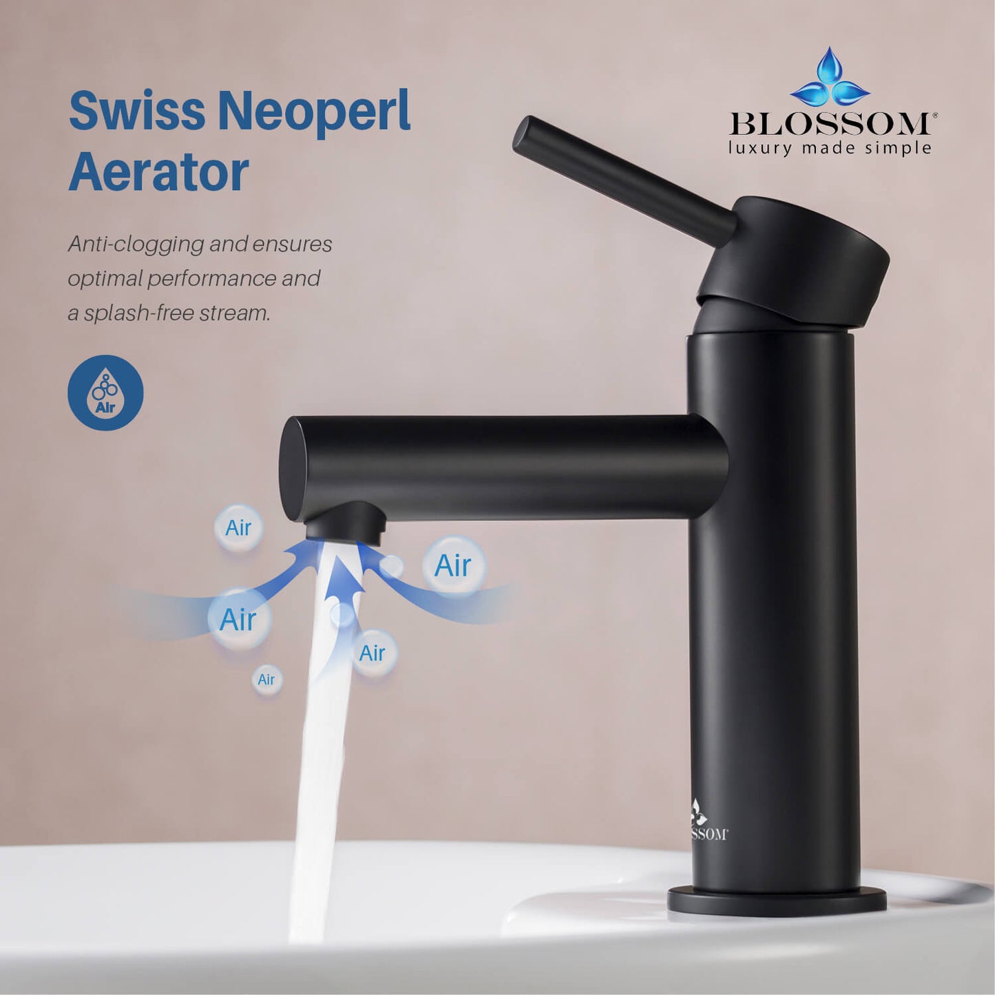Single Handle Lavatory Faucet – Matte Black - F01 116