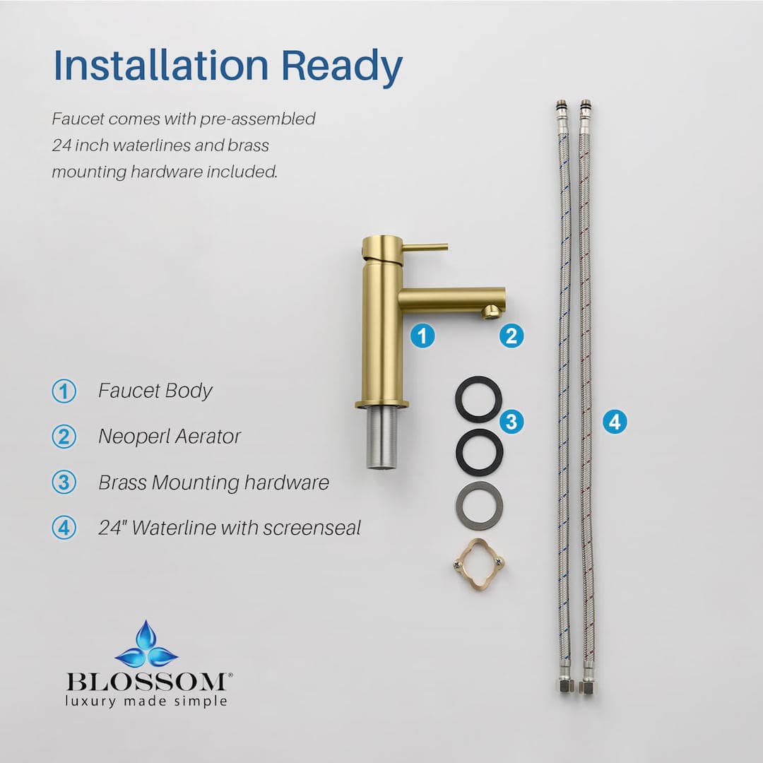 Single Handle Lavatory Faucet – Brush Gold - F01 116