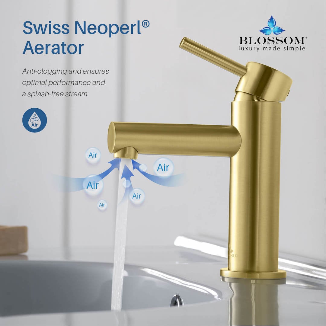 Single Handle Lavatory Faucet – Brush Gold - F01 116