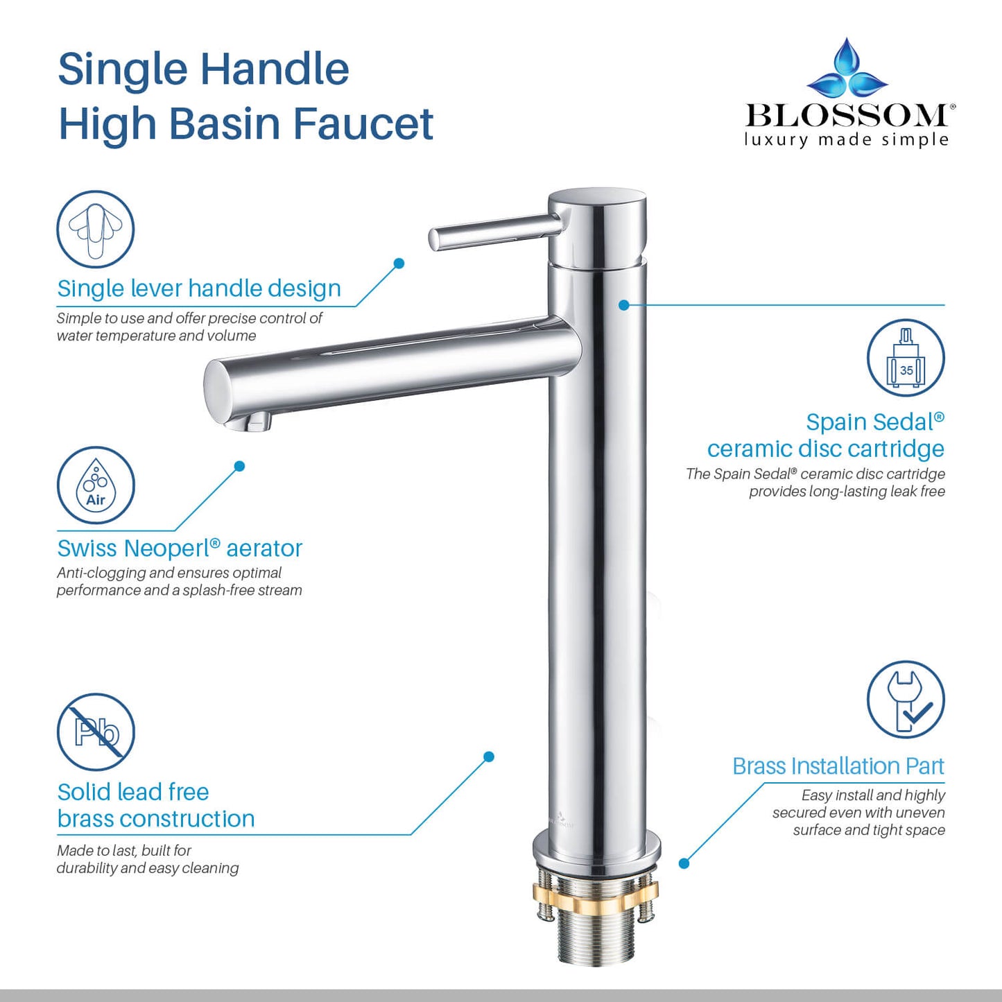 Single Handle Lavatory Faucet – Chrome - F01 117