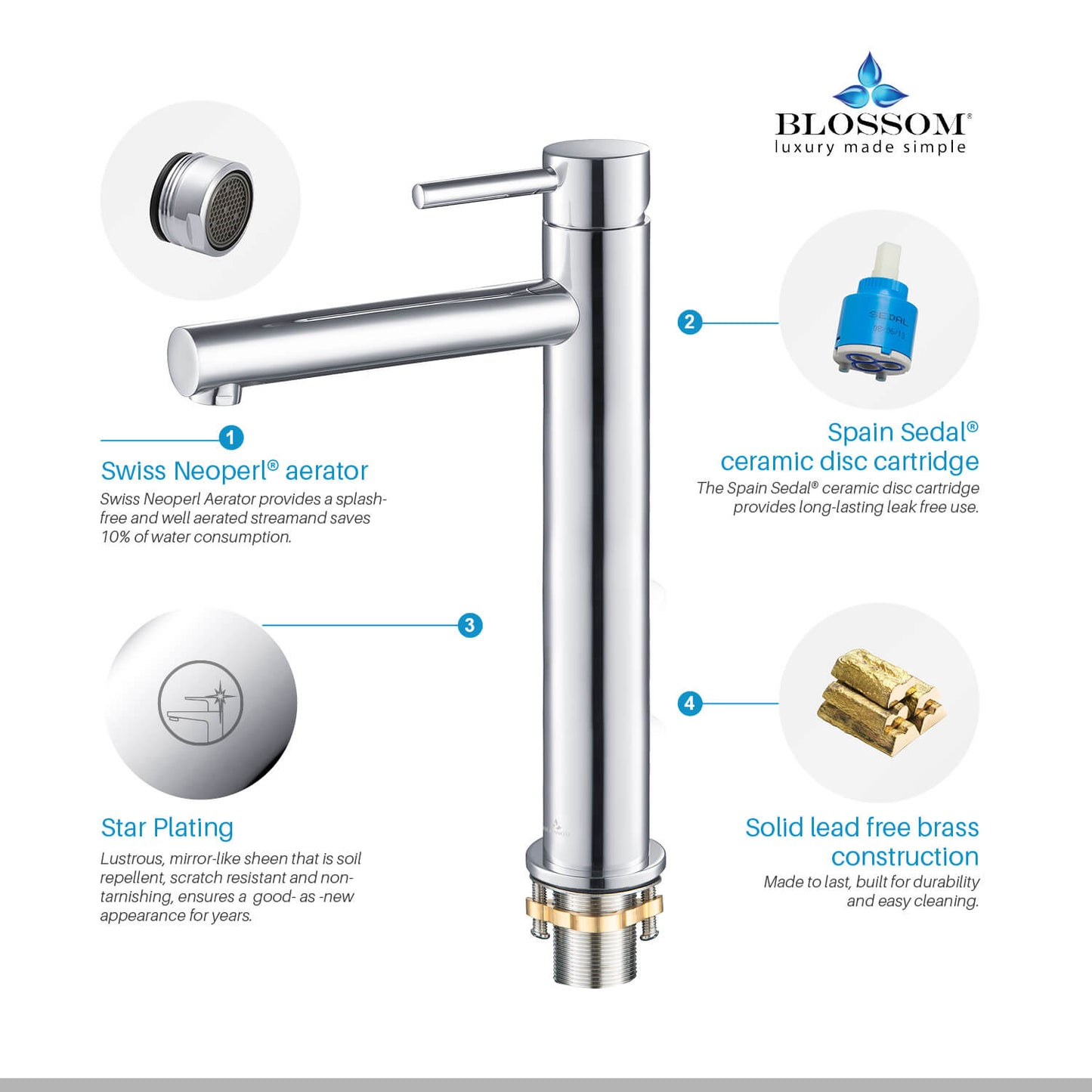 Single Handle Lavatory Faucet – Chrome - F01 117