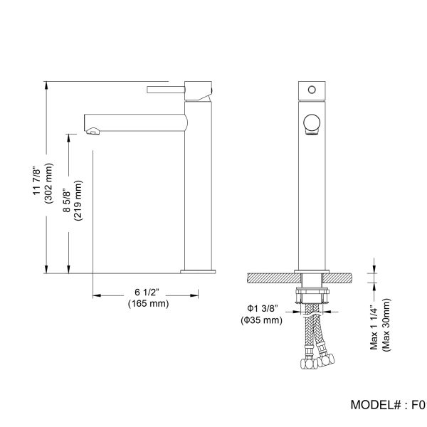 Single Handle Lavatory Faucet – Brush Nickle - F01 117