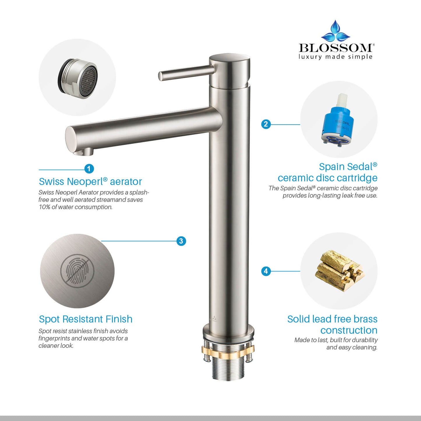 Single Handle Lavatory Faucet – Brush Nickle - F01 117