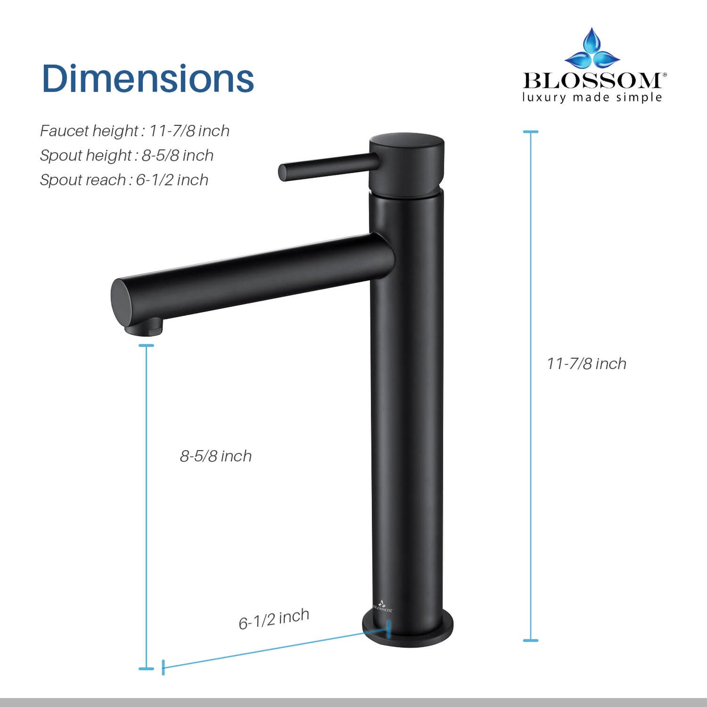 Single Handle Lavatory Faucet – Matte Black - F01 117