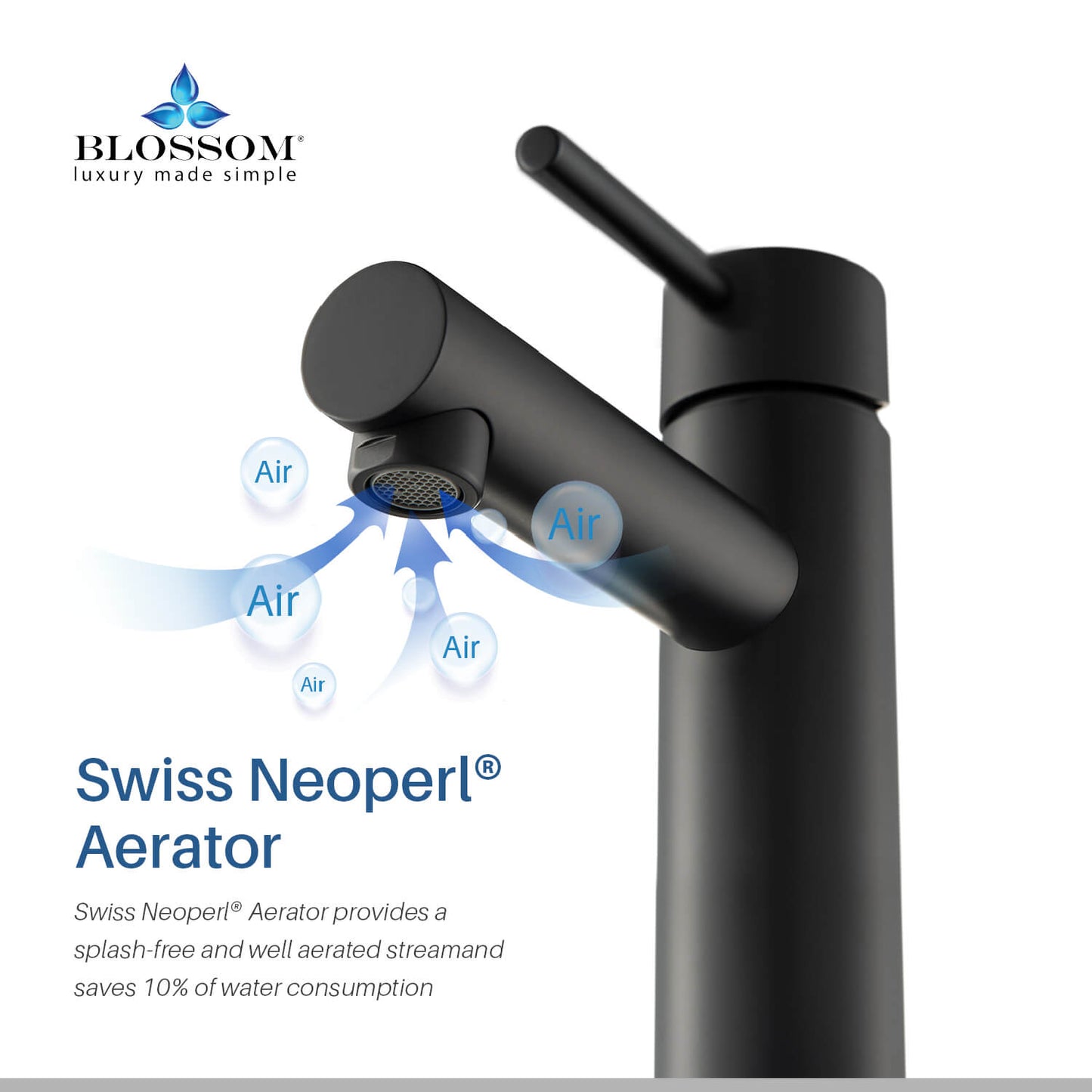 Single Handle Lavatory Faucet – Matte Black - F01 117