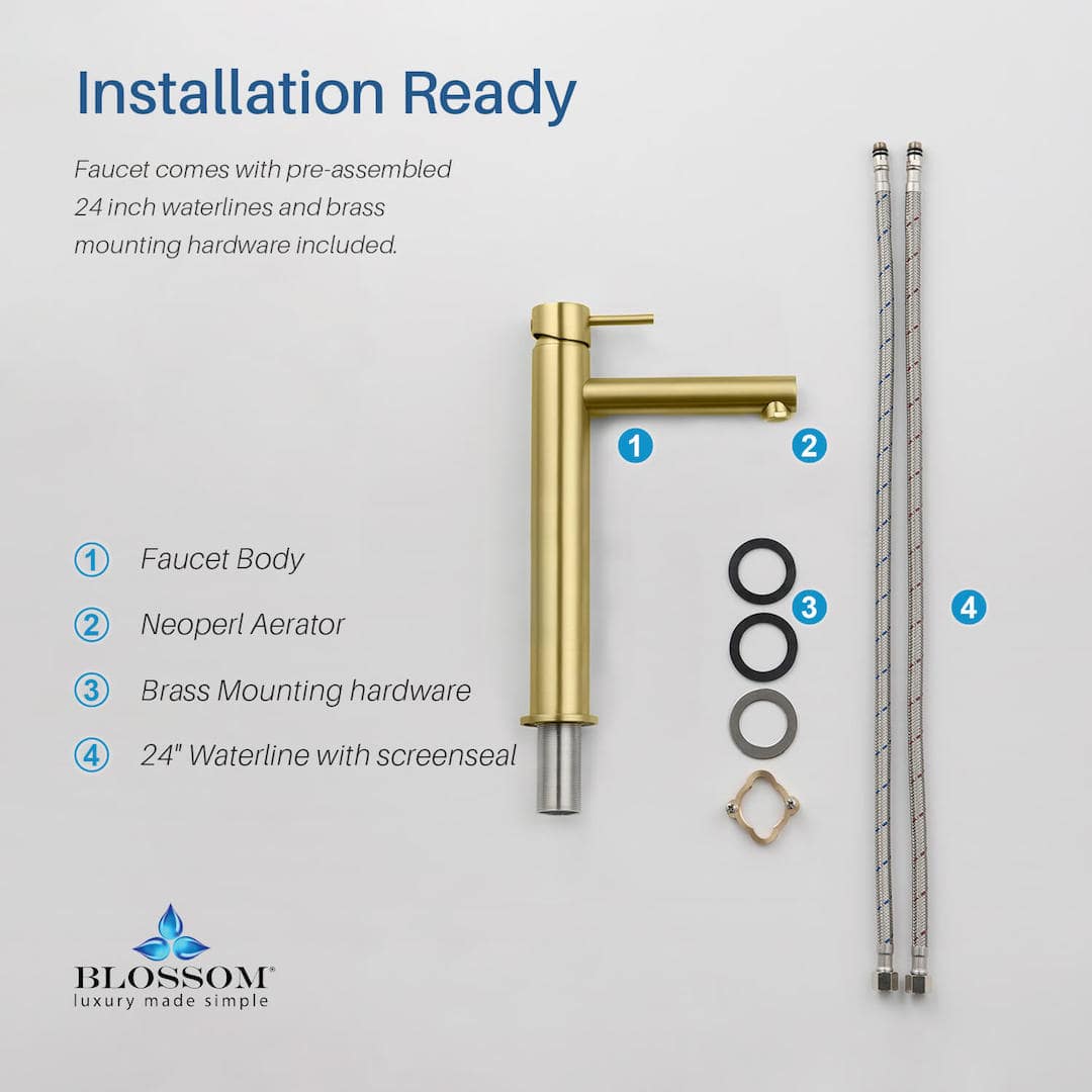 Single Handle Lavatory Faucet – Brush Gold - F01 117
