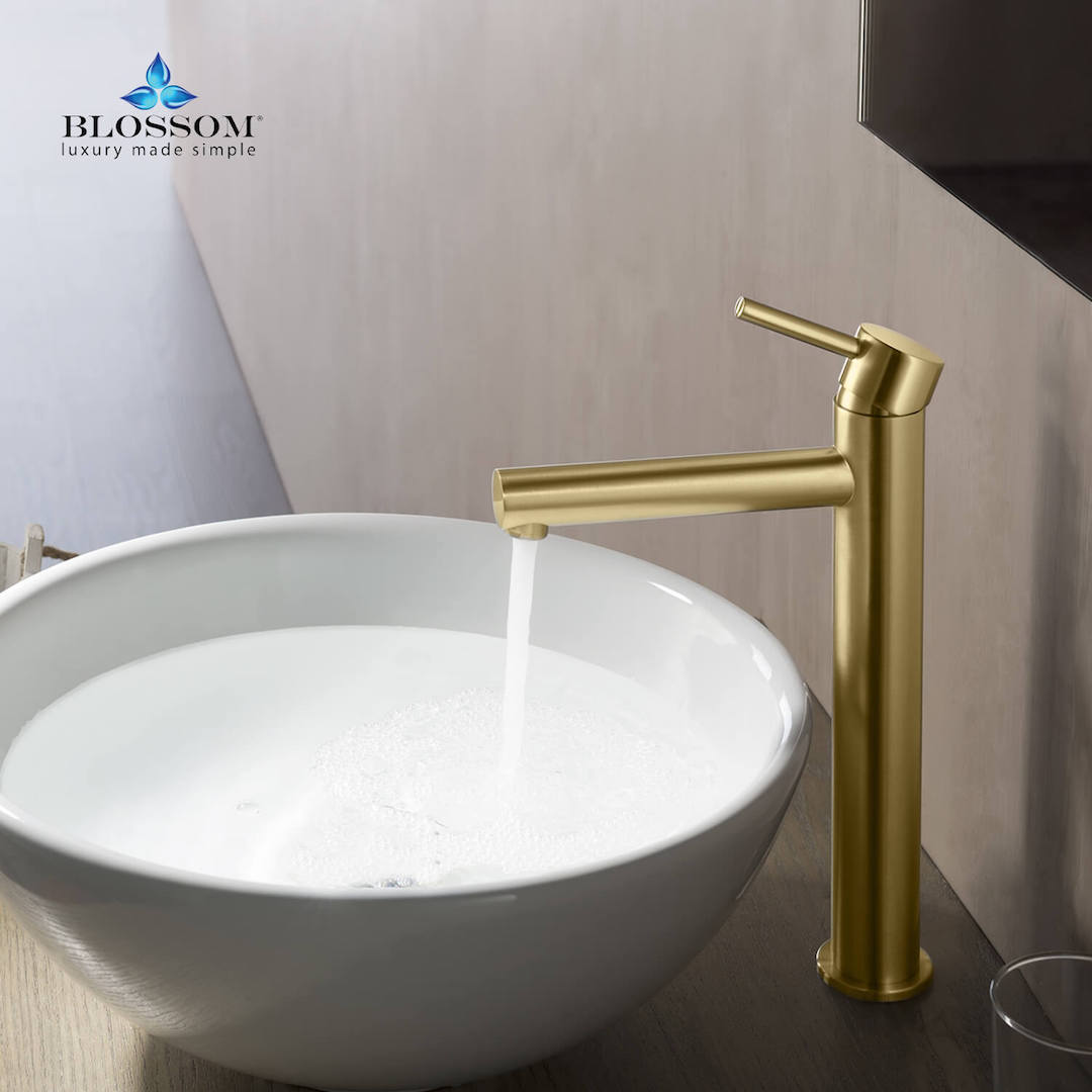 Single Handle Lavatory Faucet – Brush Gold - F01 117
