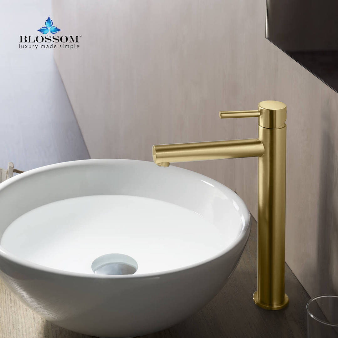 Single Handle Lavatory Faucet – Brush Gold - F01 117