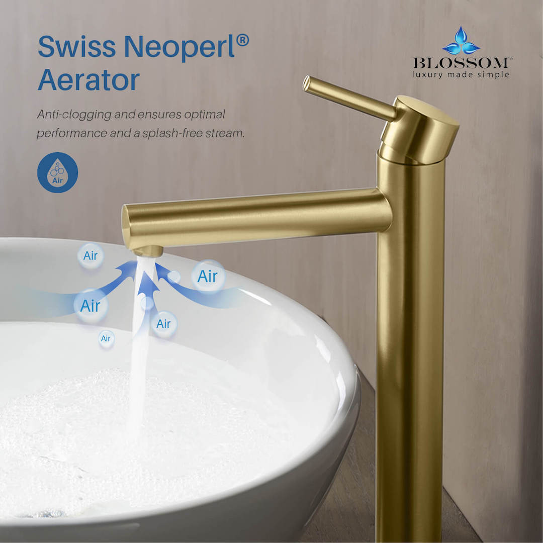 Single Handle Lavatory Faucet – Brush Gold - F01 117