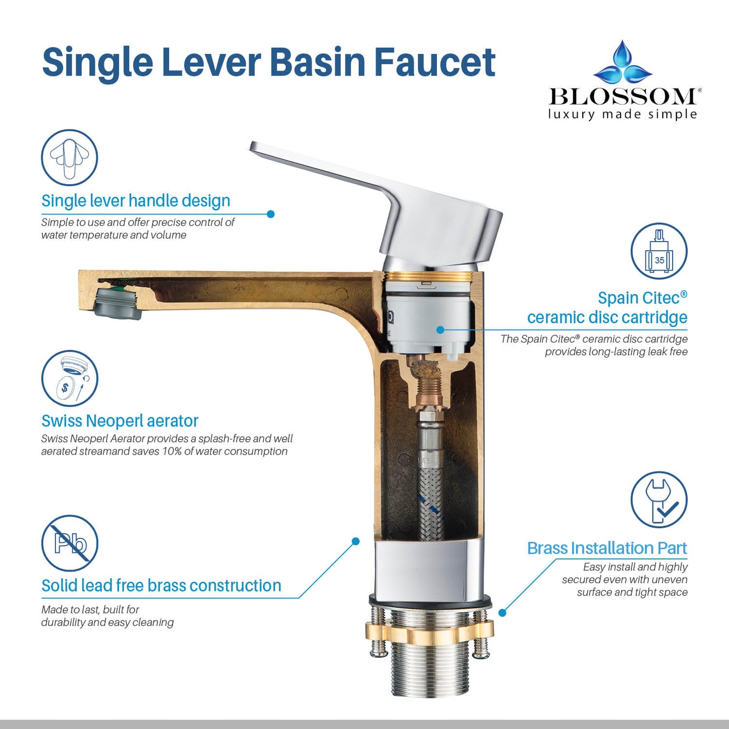 Single Handle Lavatory Faucet – Chrome - F01 118