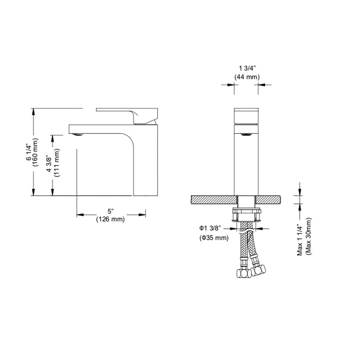 Single Handle Lavatory Faucet – Brush Nickel - F01 118