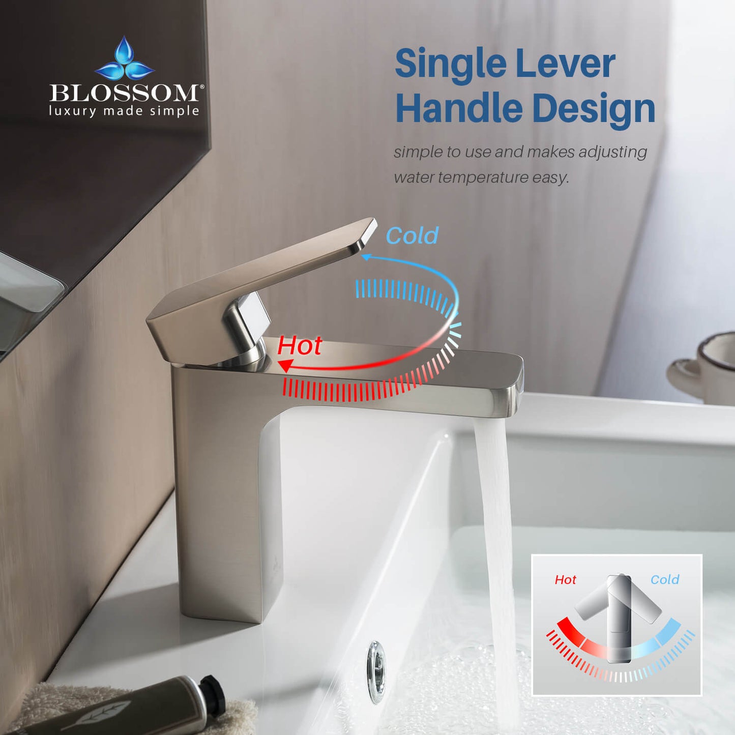 Single Handle Lavatory Faucet – Brush Nickel - F01 118