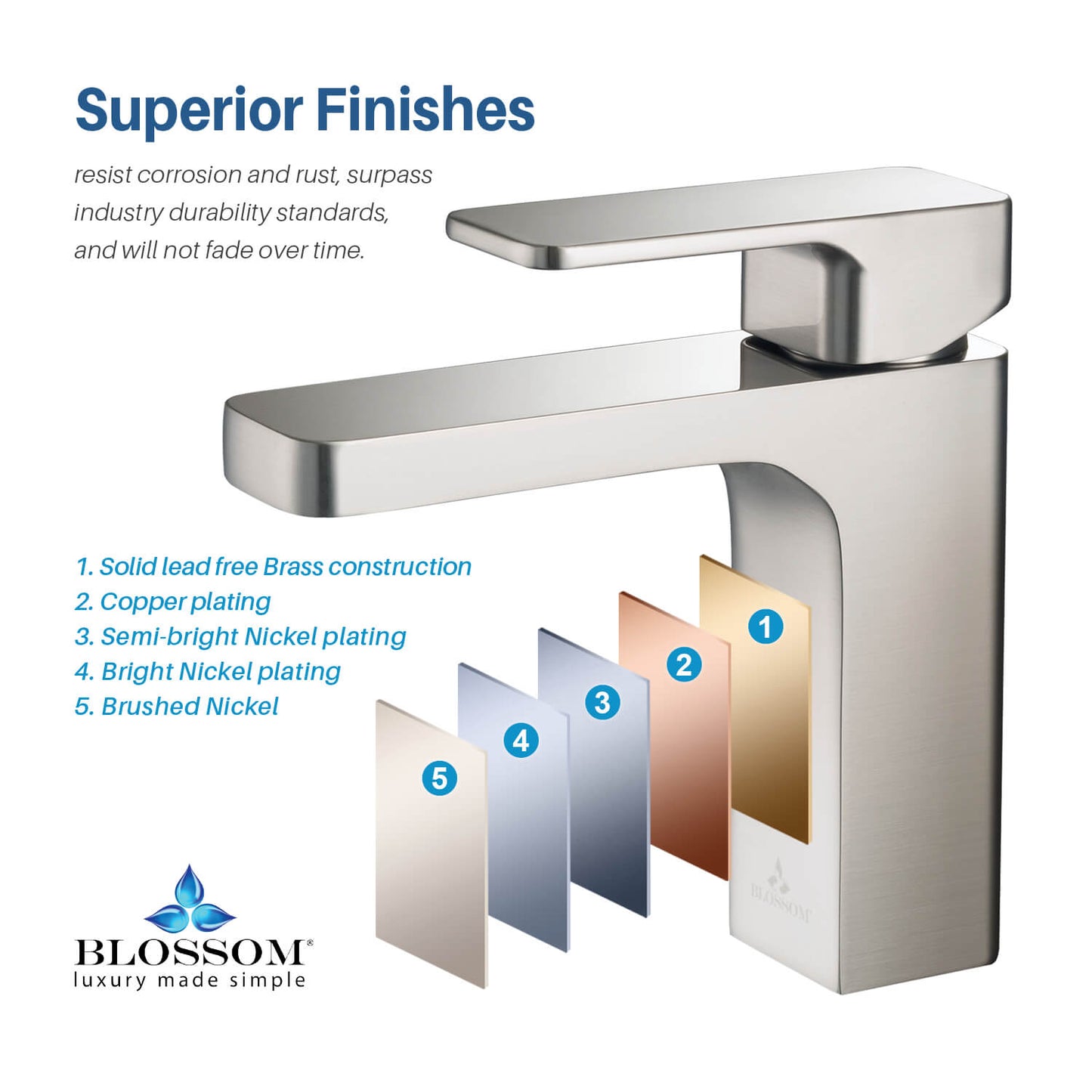 Single Handle Lavatory Faucet – Brush Nickel - F01 118