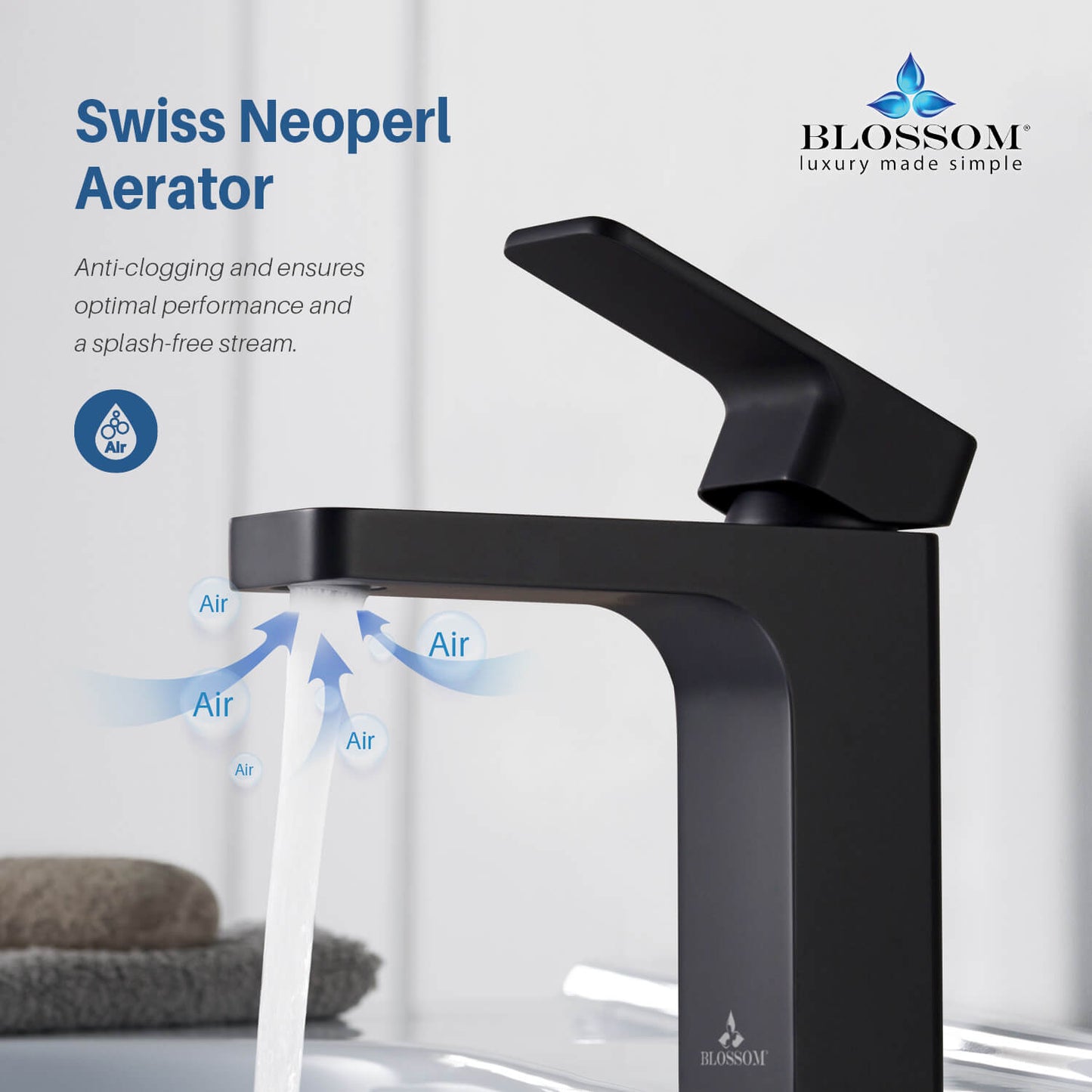 Single Handle Lavatory Faucet – Matte Black - F01 118