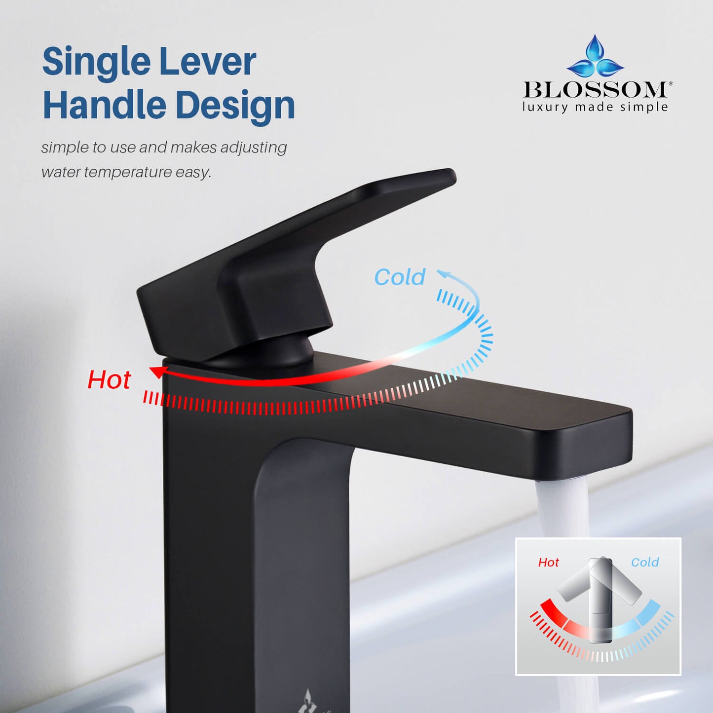 Single Handle Lavatory Faucet – Matte Black - F01 118
