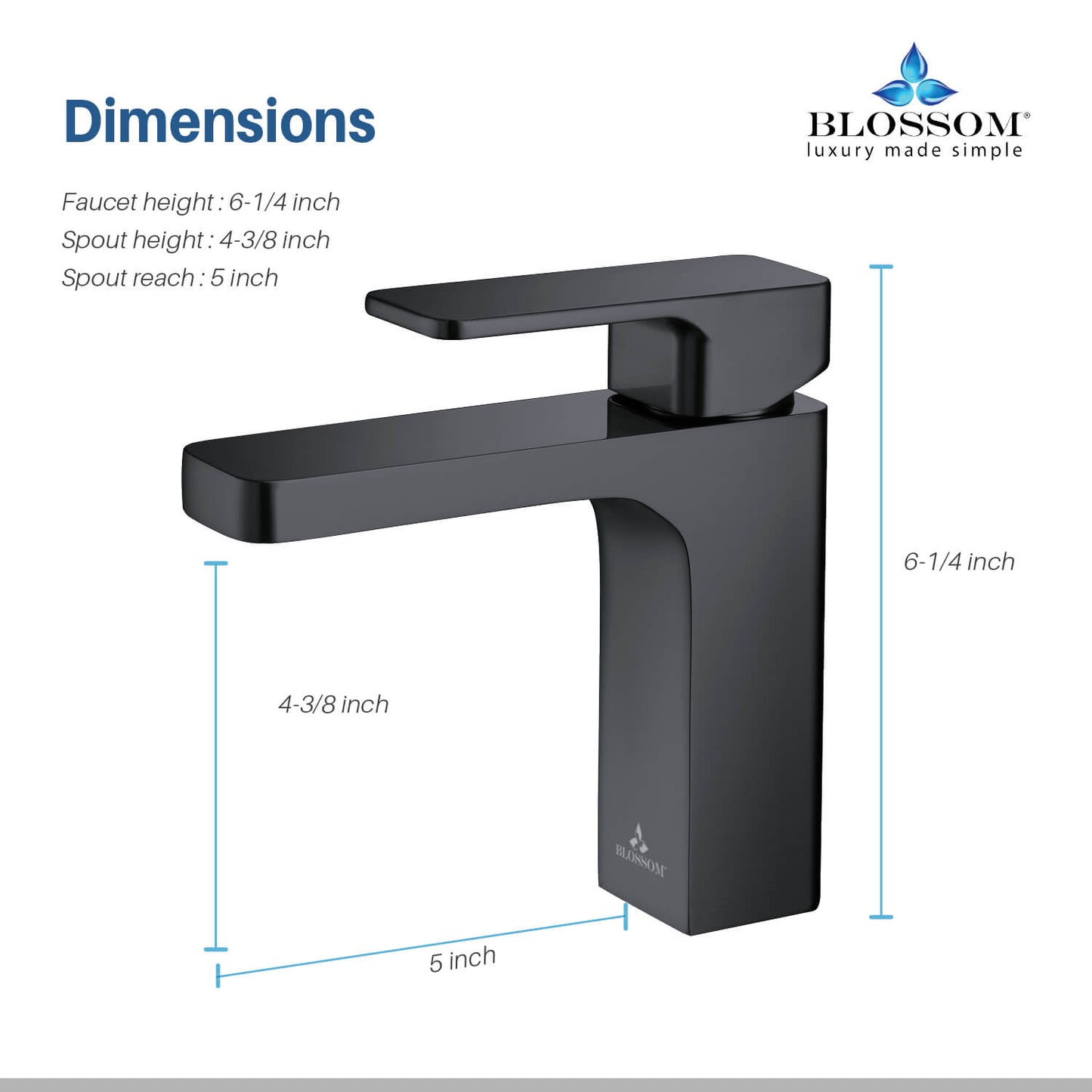 Single Handle Lavatory Faucet – Matte Black - F01 118