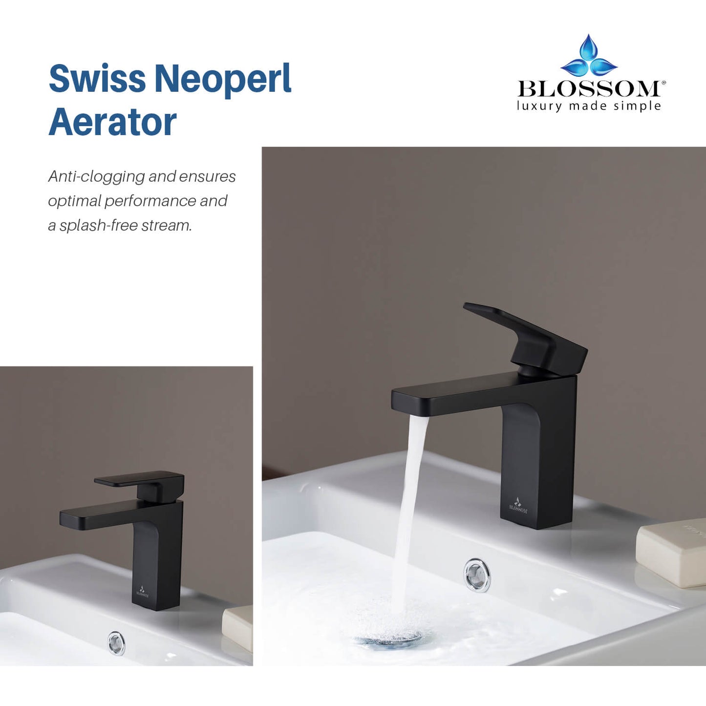 Single Handle Lavatory Faucet – Matte Black - F01 118