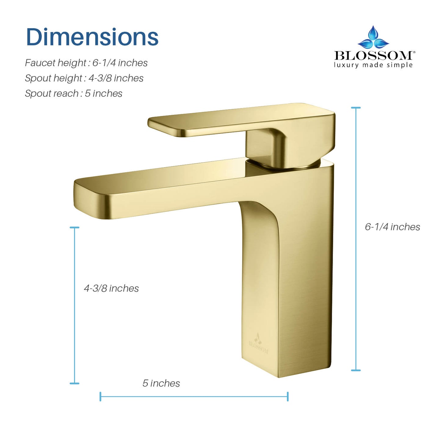 Single Handle Lavatory Faucet – Brush Gold - F01 118