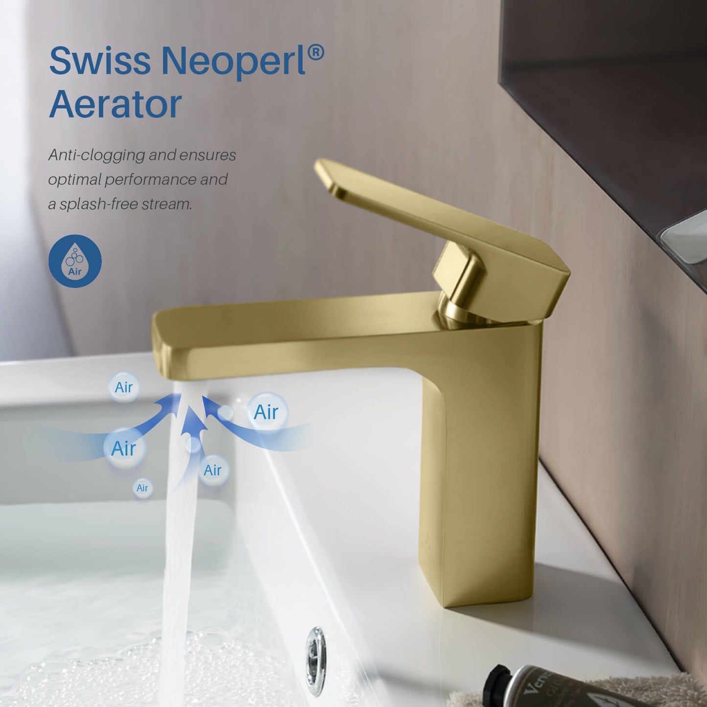 Single Handle Lavatory Faucet – Brush Gold - F01 118