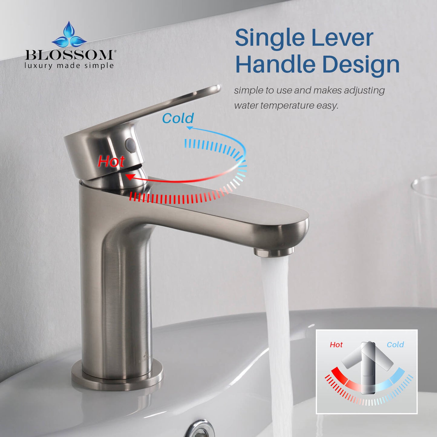 Single Handle Lavatory Faucet – Brush Nickle - F01 119