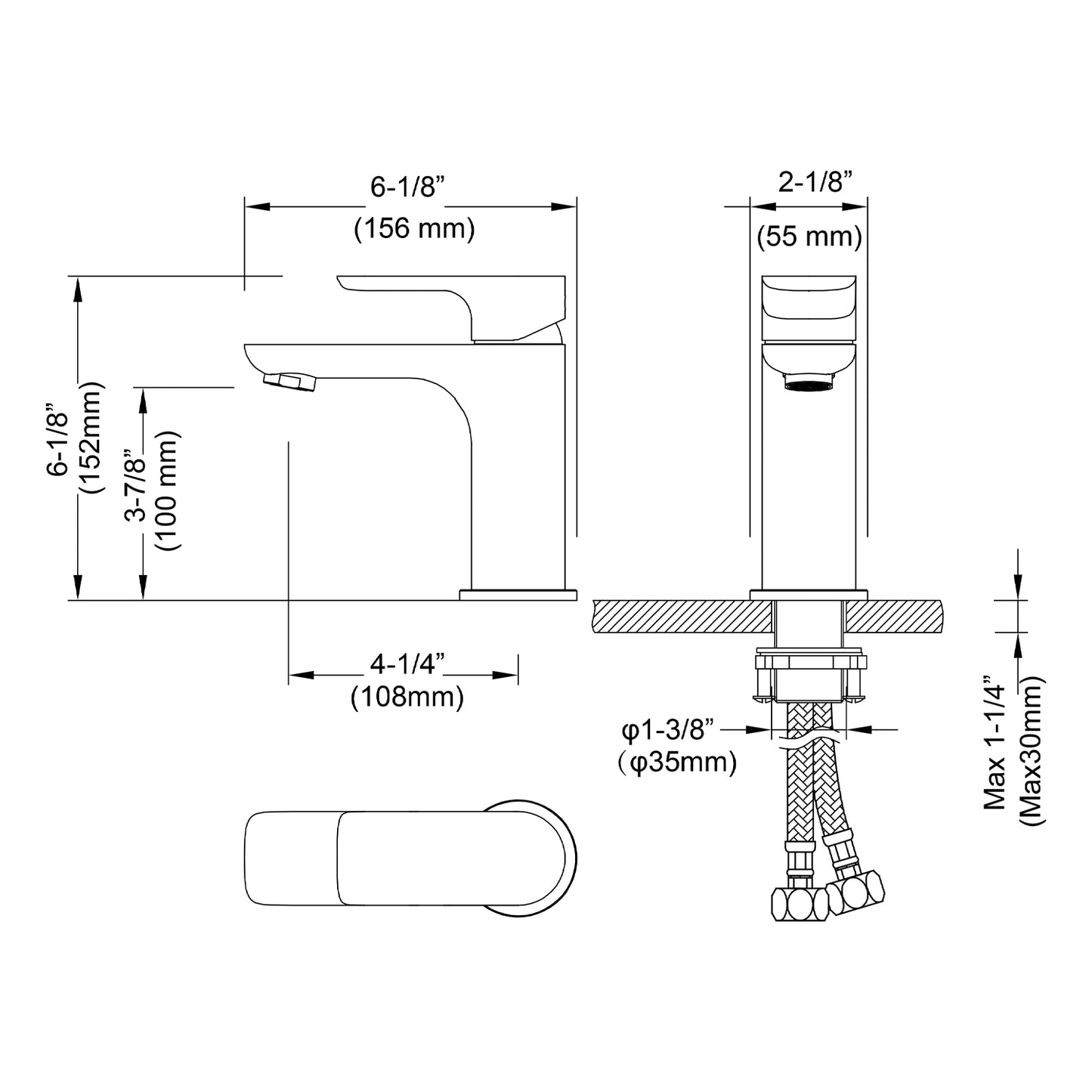 Single Handle Lavatory Faucet – Brush Nickel - F01 120