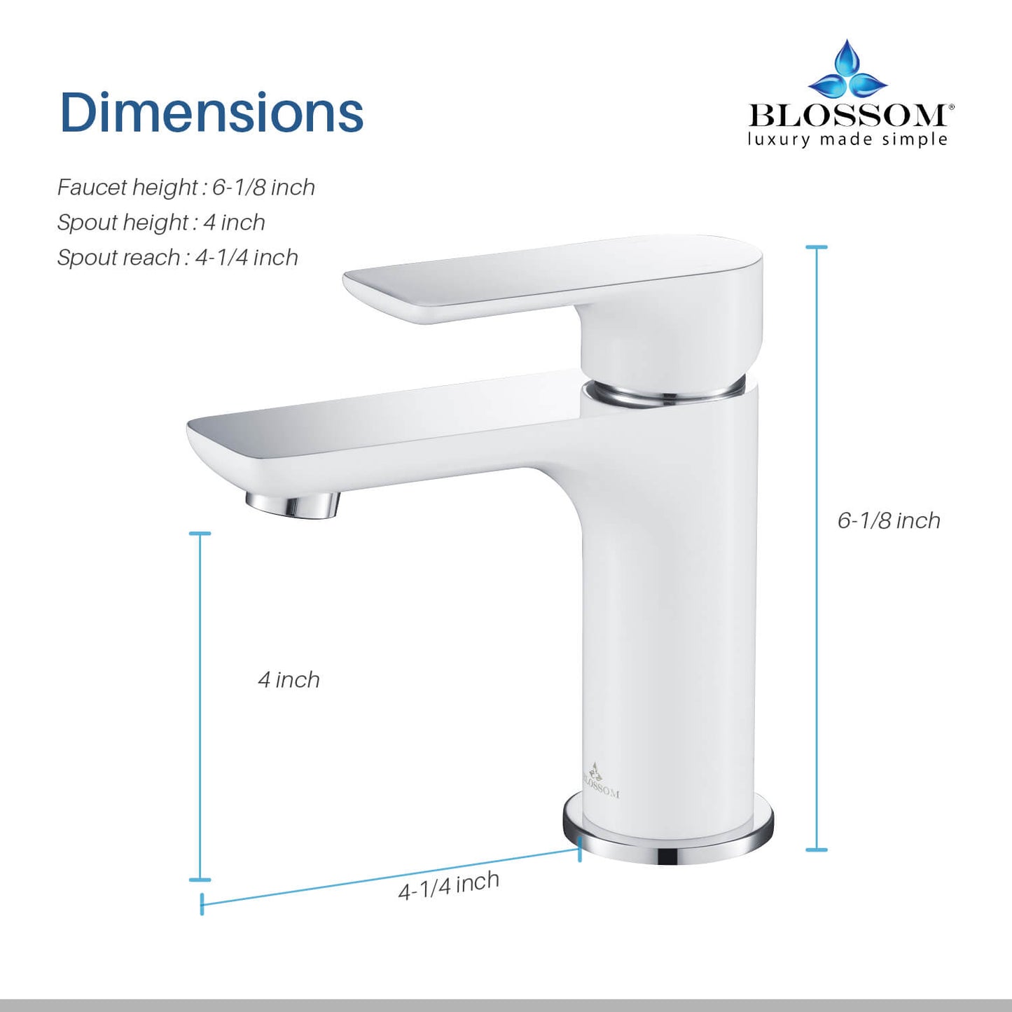 Single Handle Lavatory Faucet – Chrome/White - F01 120