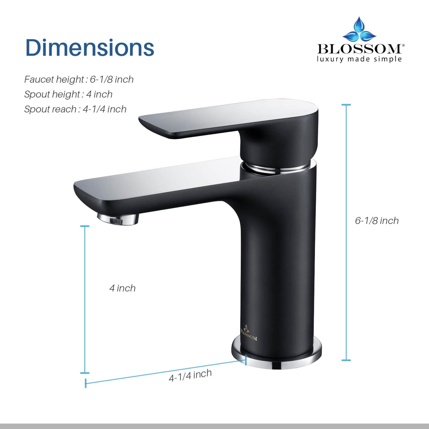 Single Handle Lavatory Faucet – Chrome/ Matte Black - F01 120