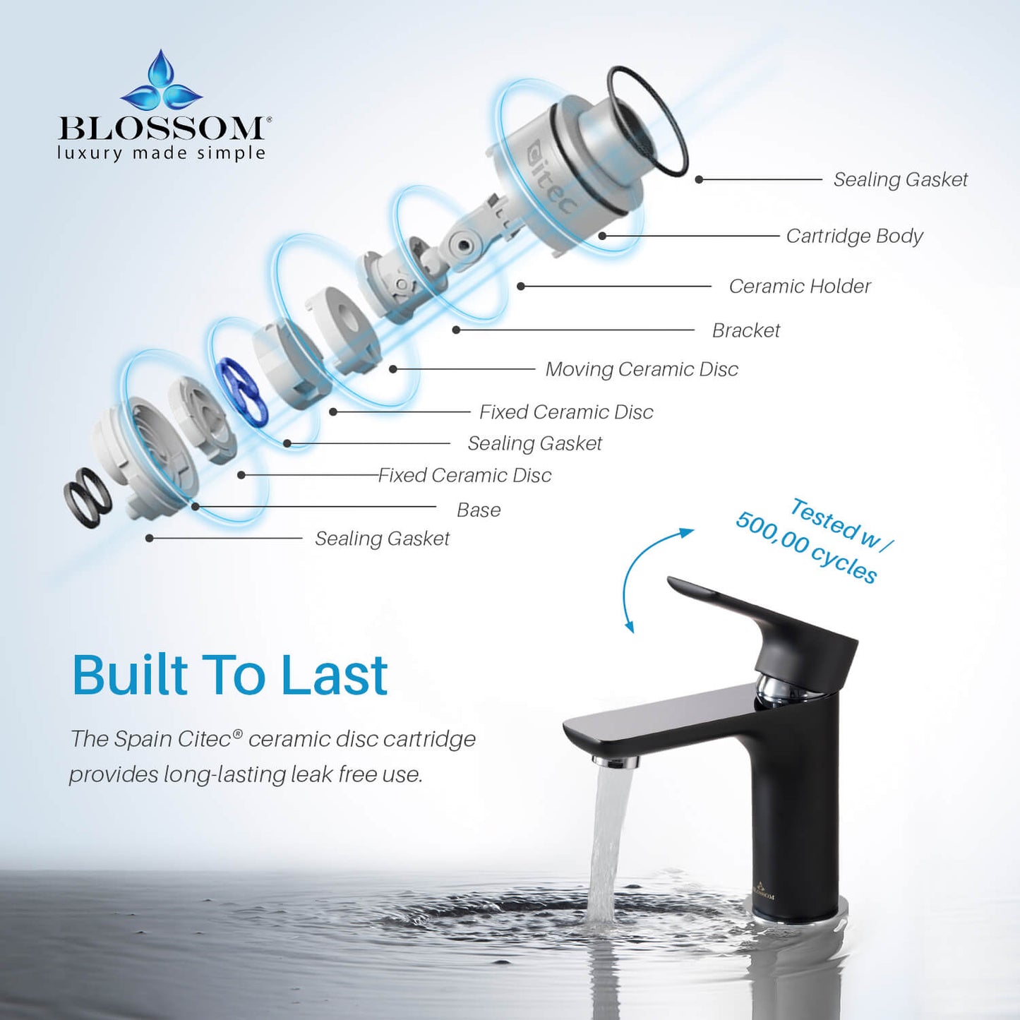 Single Handle Lavatory Faucet – Chrome/ Matte Black - F01 120